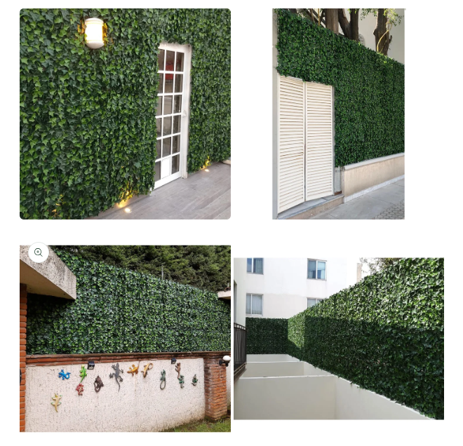 BNIB-Artificial Green Foliage UV-protected Foliage for Outdoor Decor set of 4 19.68 in x 19.68 in panels,-$60
