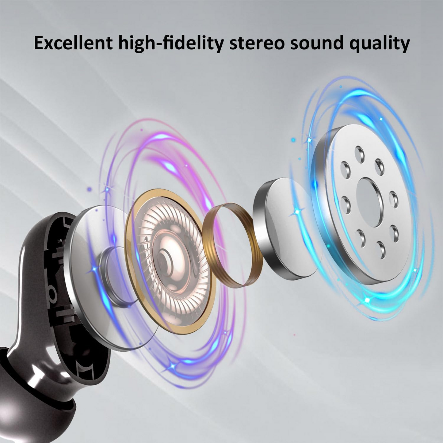 BNIB- Bluetooth 5.1 True Wireless Earbuds with Microphone, Noise Cancellation