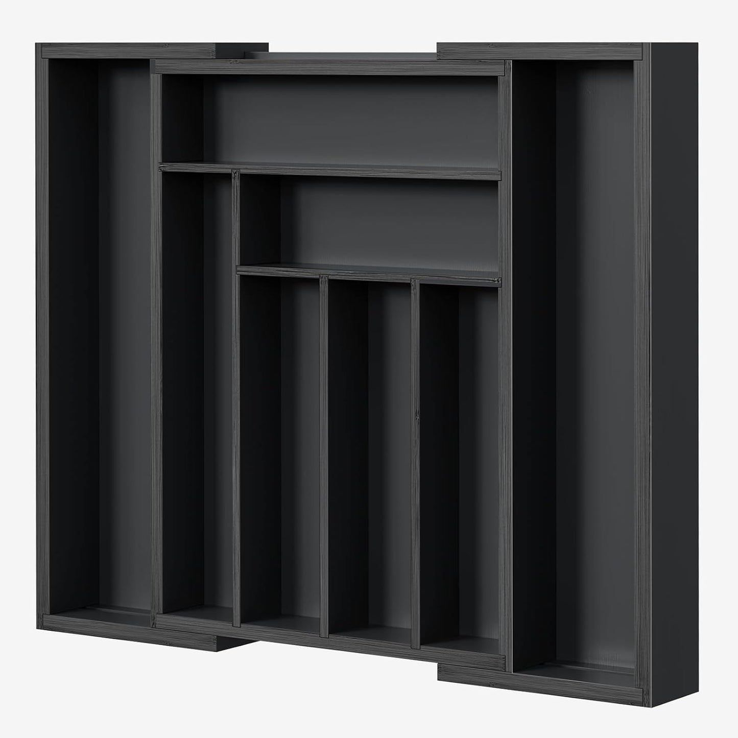 BNIB-Bamboo Expandable Drawer Organizer for Utensils Holder, Adjustable Cutlery Tray, (Black)-$20