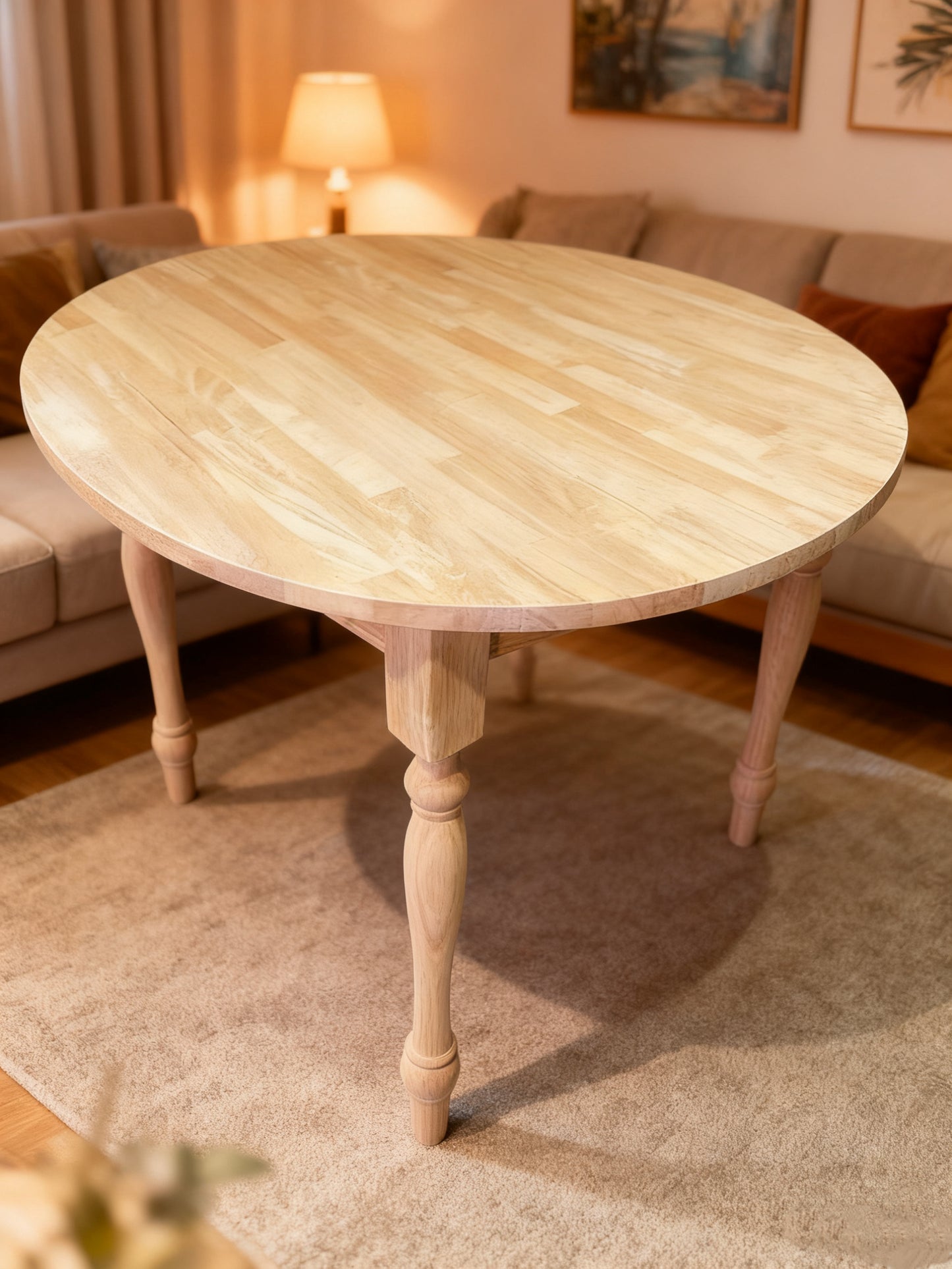 BNIB-Premium Solid Wood Round Dining Table - 42"（106.68） Tabletop, 29”（75cm ）Height | Timeless Craftsmanship