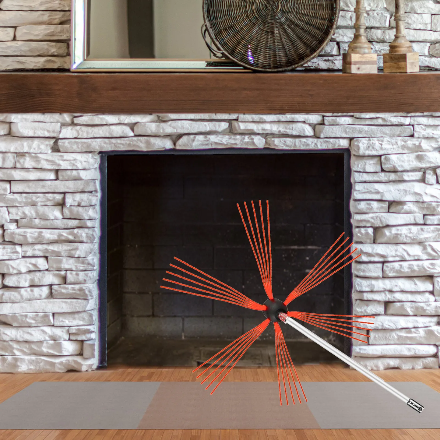 VEVOR Chimney Sweep Kit 26FT, Chimney Brush 315 Inch 8 Rods with Nylon Flexible Rods,-$45