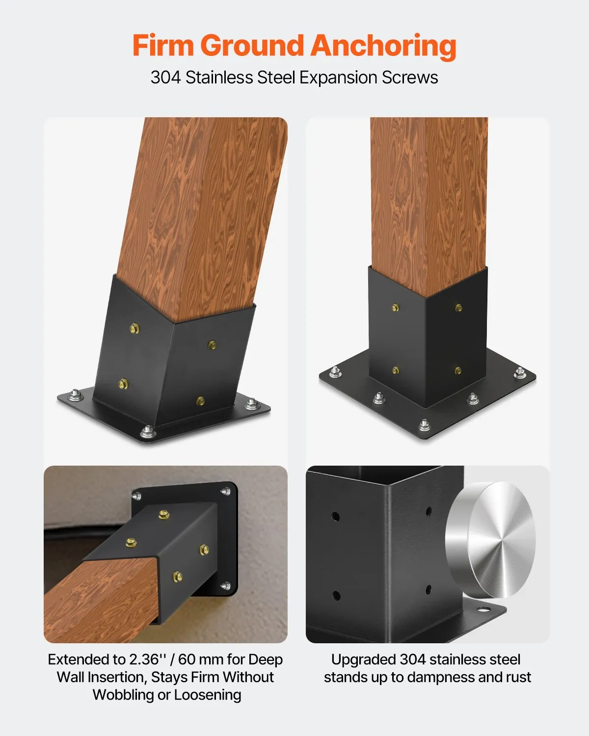 VEVOR Pergola Kit, 4x4 Inch 4-Way Slanted Bracket for 3.5x3.5 Inch Wood Beams in Actual Size,-$35