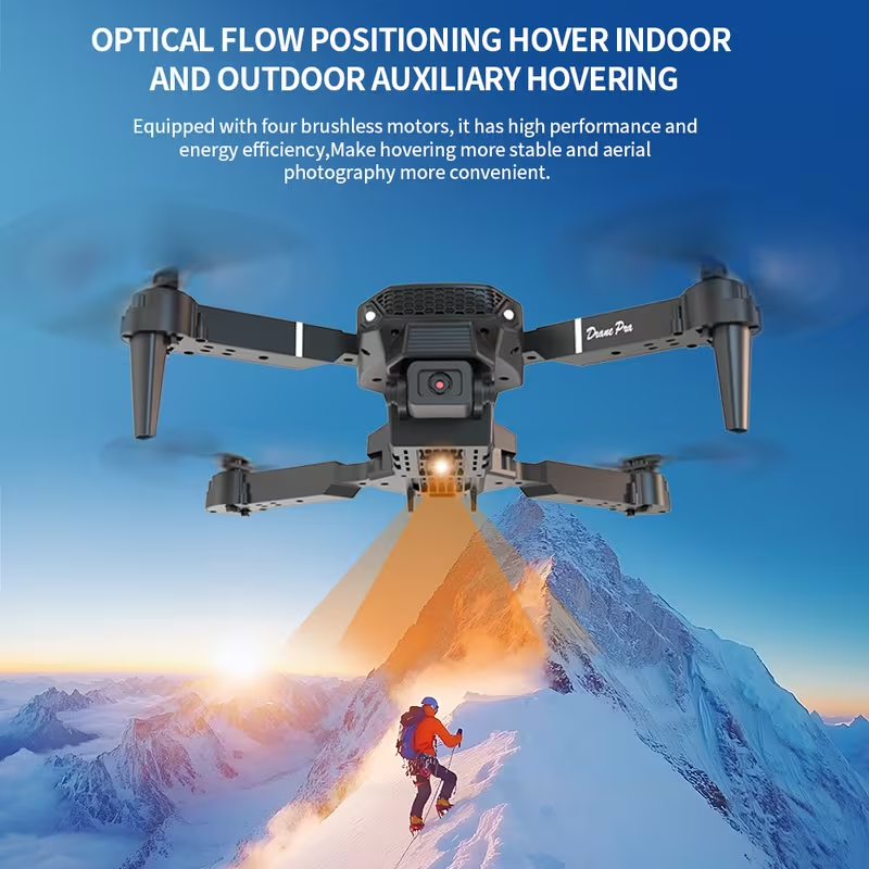 Brand New 2025 New E88 Screen-Controlled Drone, equipped with dual electric cameras, 480P (Black),-$35