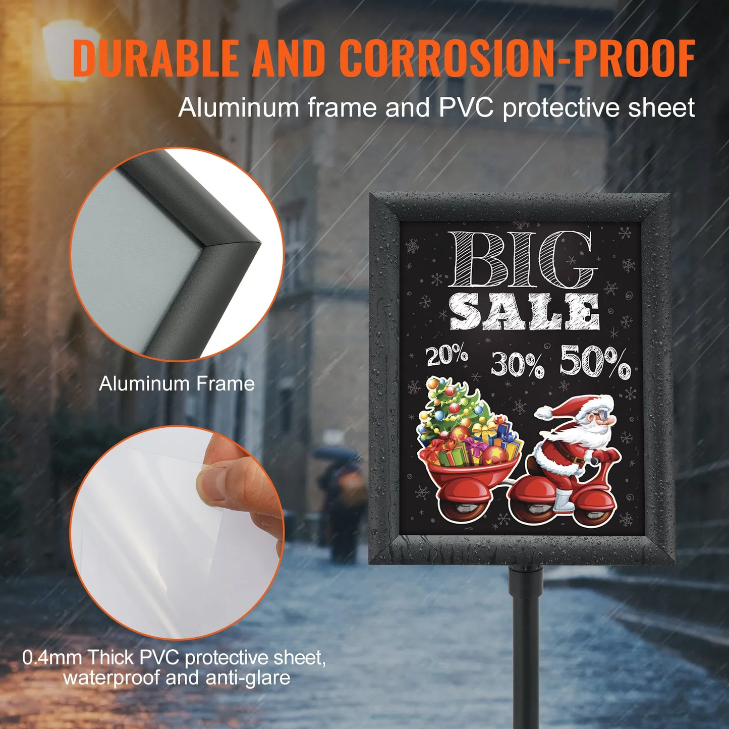 VEVOR Pedestal Sign Holder, 8.5 x 11 Inch Vertical and Horizontal Adjustable Poster Stand,-$20