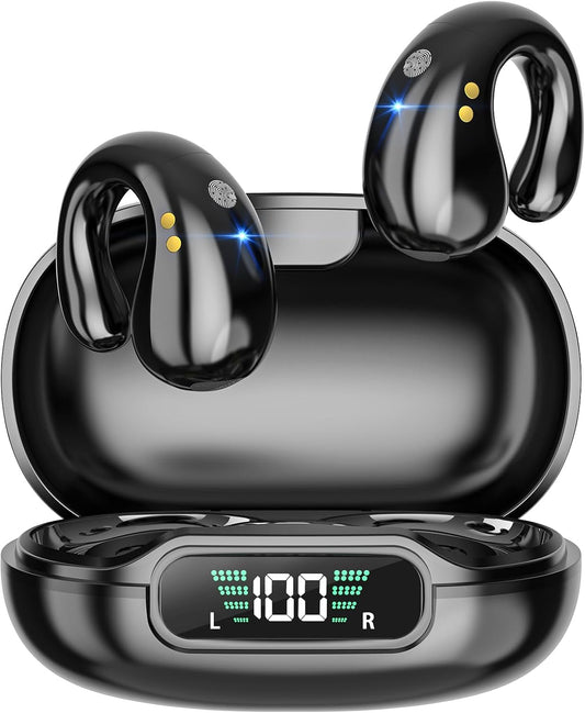 BNIB-Headphones Bluetooth 5.3 Wireless Earbuds 4 HD Mic with 40 Hours LED Display Charging Case