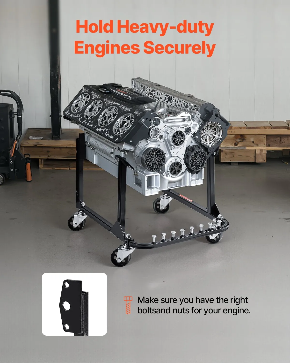 VEVOR Engine Stand, 750 LBS Load Capacity Engine Motor Stand, Heavy-Duty Steel Motor Holder,-$45
