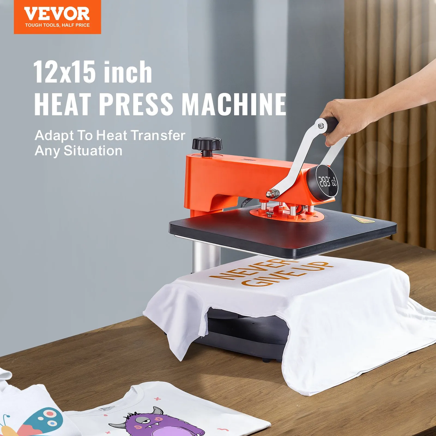 VEVOR 5-in-1 Heat Press Machine, 12" x 15" Fast Heating, 360 Swing Away Digital Sublimation Transfer,-$170