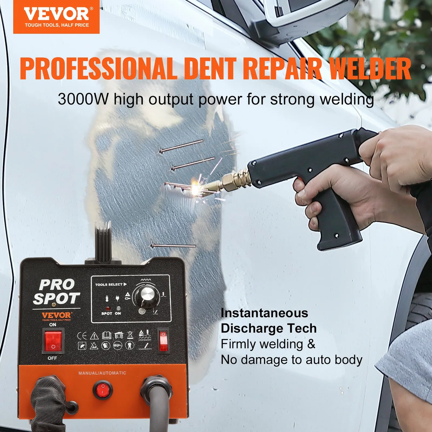 VEVOR Stud Welder Dent Repair Kit, 3KW Spot Welder Dent Puller with 6 Welding Modes, Auto Body Spot,-$180