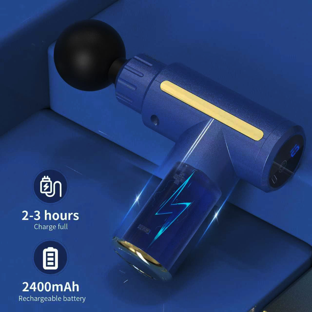 BNIB-SEJOY 10 Speed Massage Gun 4 Heads Muscle Massage Chargeable Handheld Deep Tissue,-$20