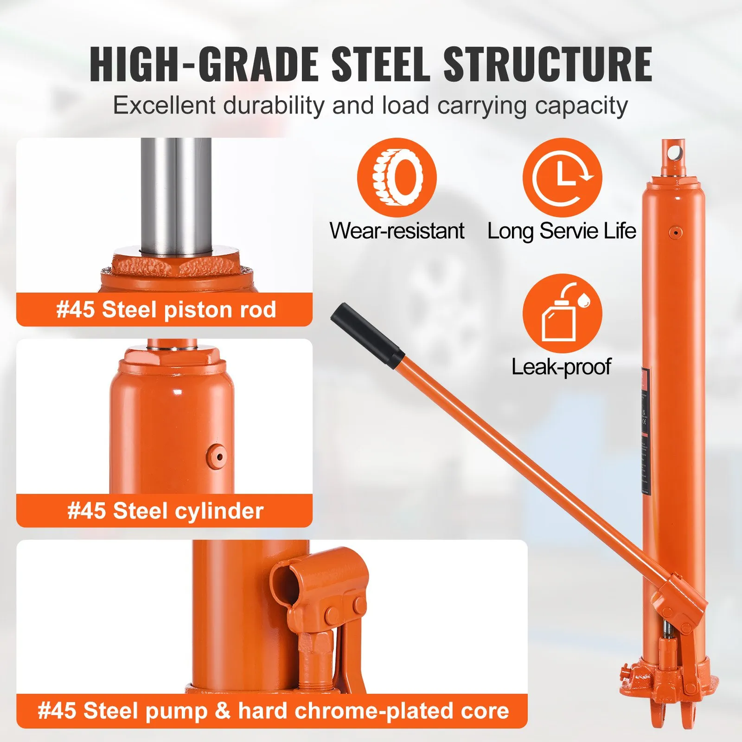 VEVOR Hydraulic Long Ram Jack, 3 Ton Engine Hoist Cylinder with Single Piston Pump And Clevis Base,-$40