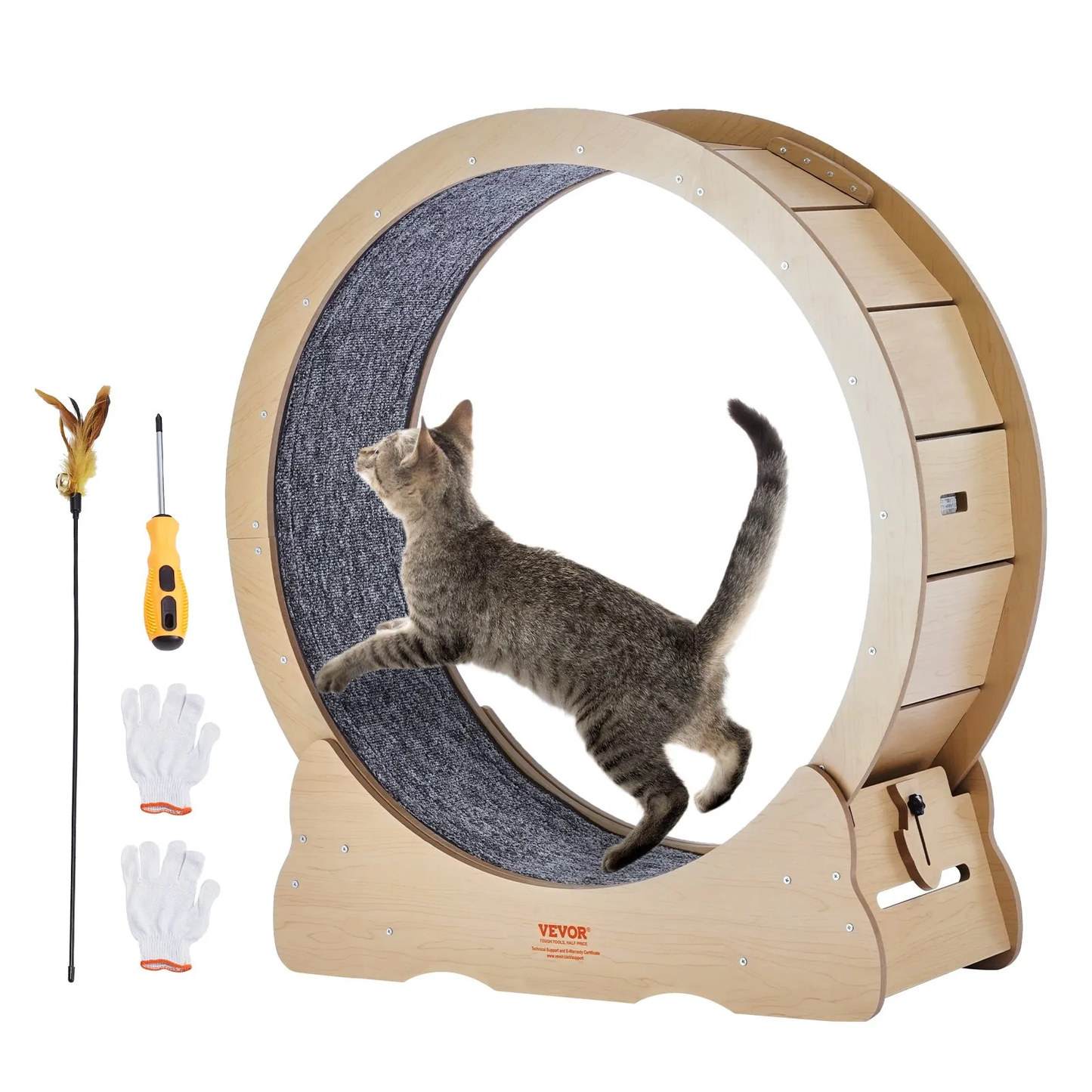 VEVOR Cat Exercise Wheel, Large Cat Treadmill Wheel for Indoor Cats, 35.8 inch Cat Running Wheel,-$70