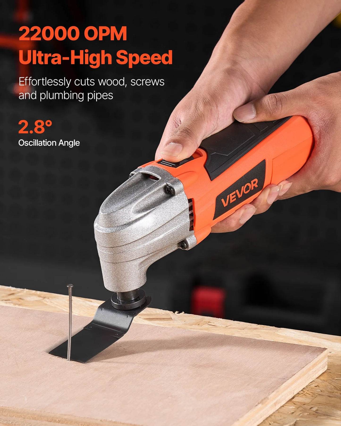VEVOR Oscillating Tool Multitool, 2.2Amps 22,000 OPM Electric Oscillating Multi Tool Kit,-$35