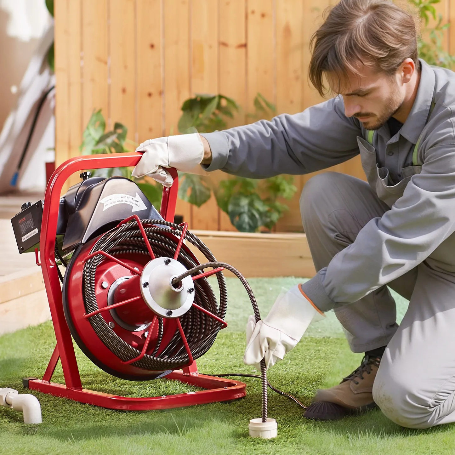 OPen Box VEVOR Drain Cleaner Machine 50FT x 3/8 Inch, Sewer Snake Auger Manual Feed, 250W Electric,-$200