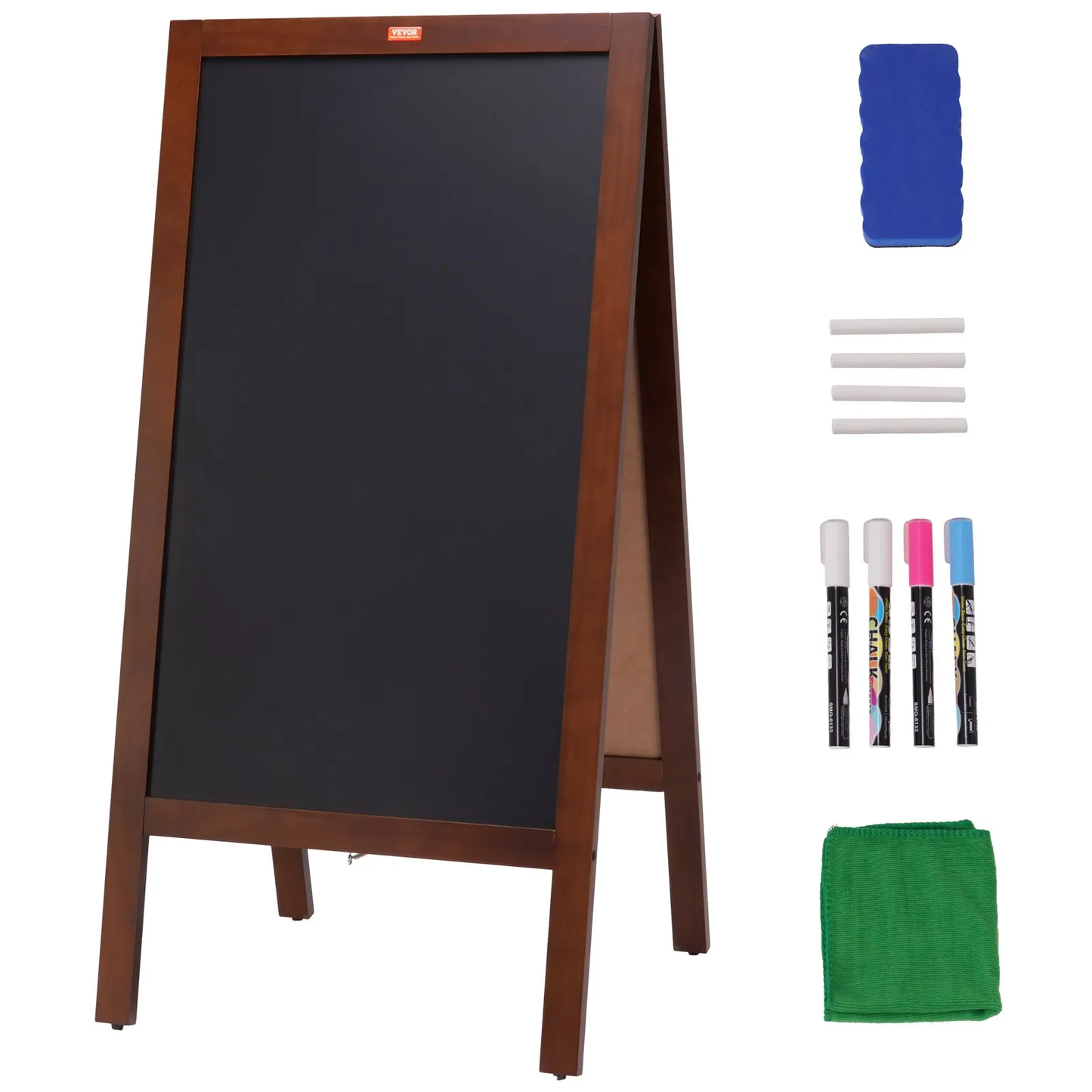 VEOVR A Frame Chalkboard Sign, 20"x40" Double-Sided Sidewalk Signs,Wooden Chalk Board,-$45