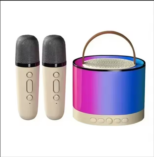 BNIB-K52 Wireless Bluetooth Speaker, 4-in-1 Microphone RGB Music Player Karaoke Machine