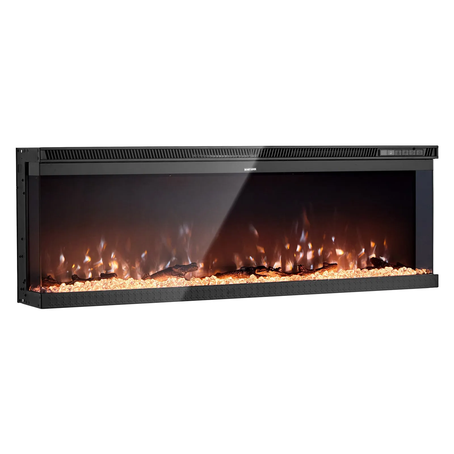 VEVOR 60 inch Electric Fireplace, Three-Sided Glass Wall Mounted Recessed Fire Place with Remote Control,-$250