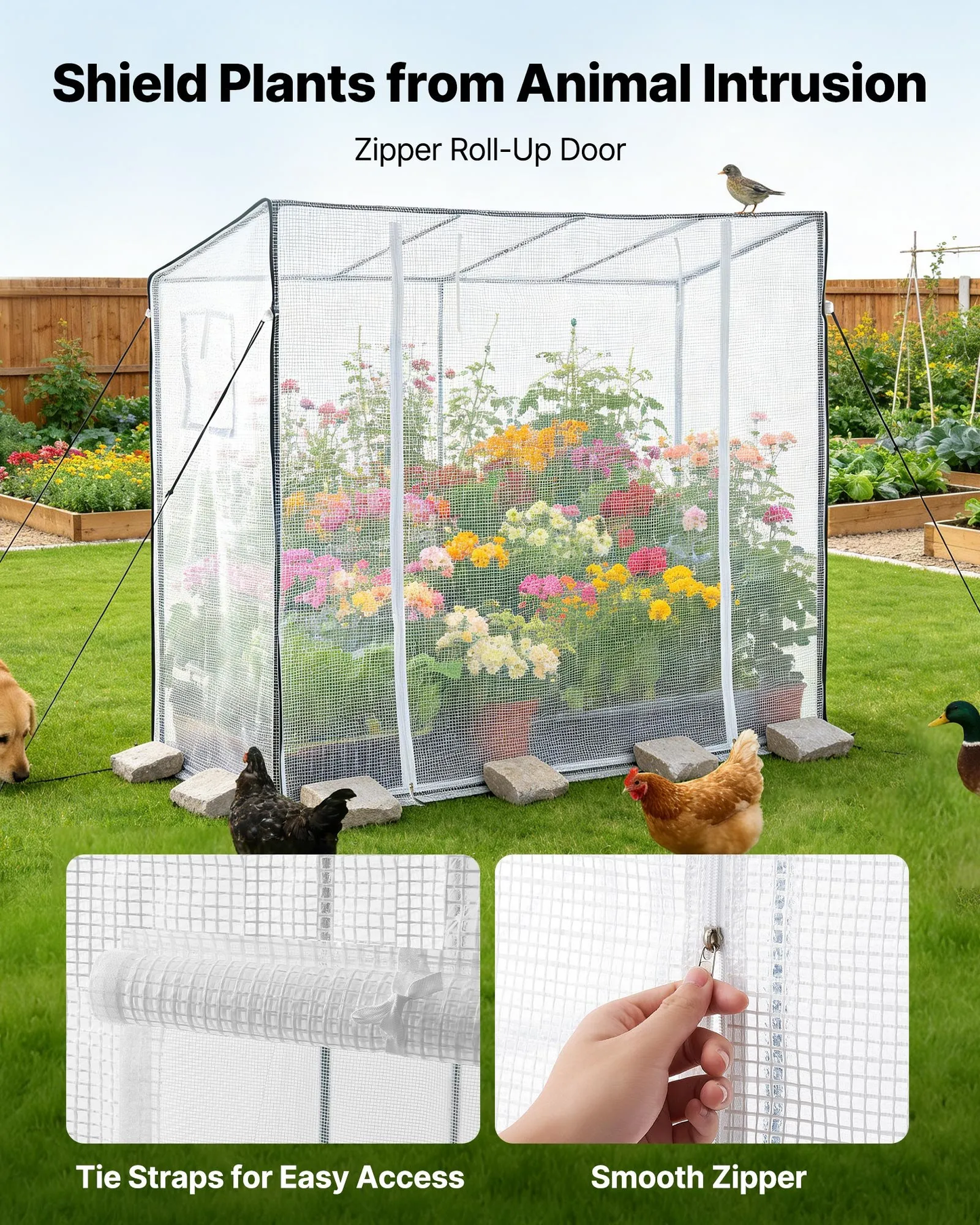 VEVOR Walk-in Greenhouse, 76.8" x 30.3" x 66.1" Greenhouse for Outdoors with Windows, PE Cover,-$35