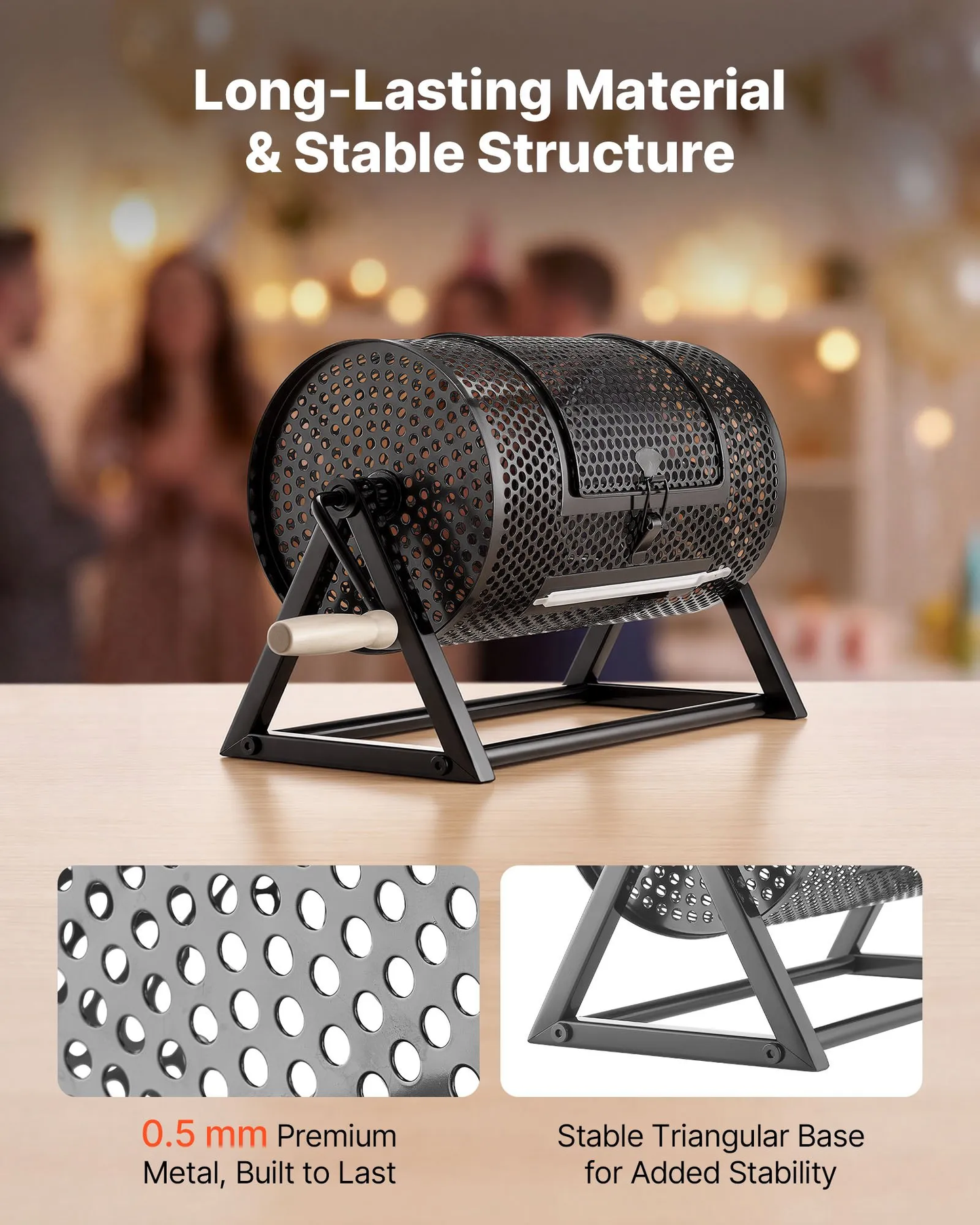 VEVOR Raffle Ticket Spinner, 11.6" x 6.6" Holds 2500 Tickets or 100 Ping Pong Balls, Raffle Drum Lottery,-$25