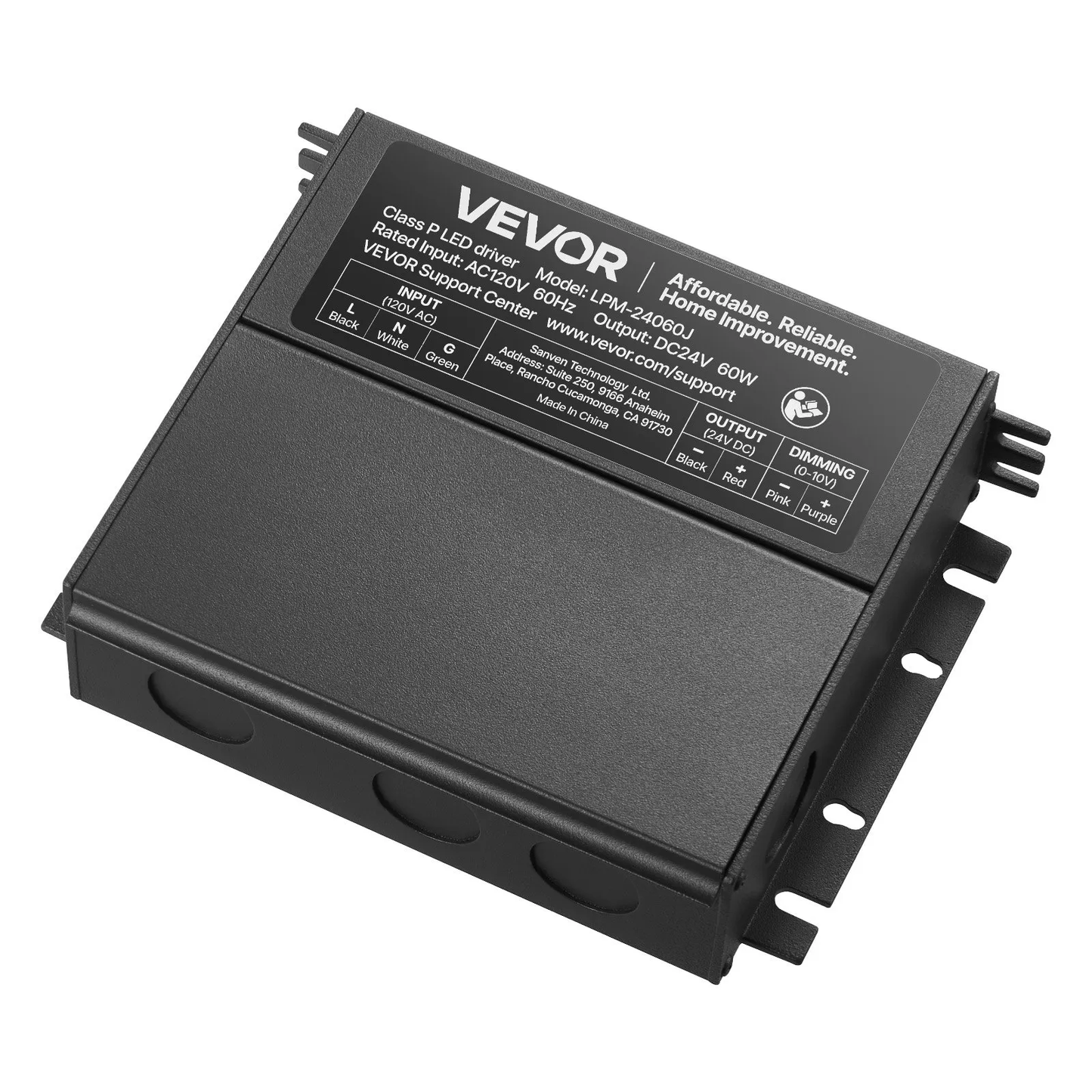 VEVOR 60W Dimmable LED Driver, 24V, Triac/ELV/MLV AC to DC Power Supply Transformer,-$35