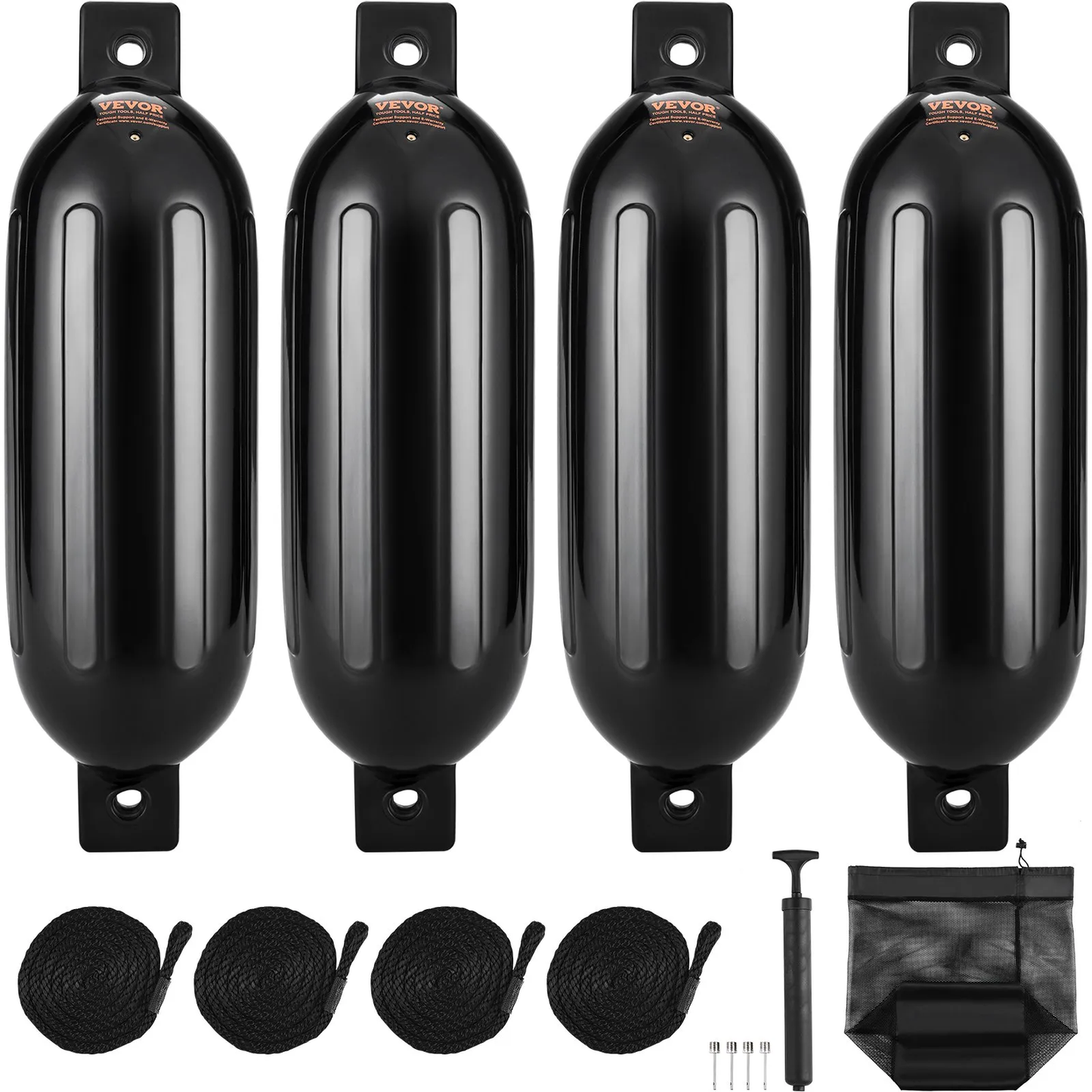 VEVOR Boat Fenders, 5.5" x 20" Boat Bumpers for Docking, Inflatable Ribbed Fender,-$40