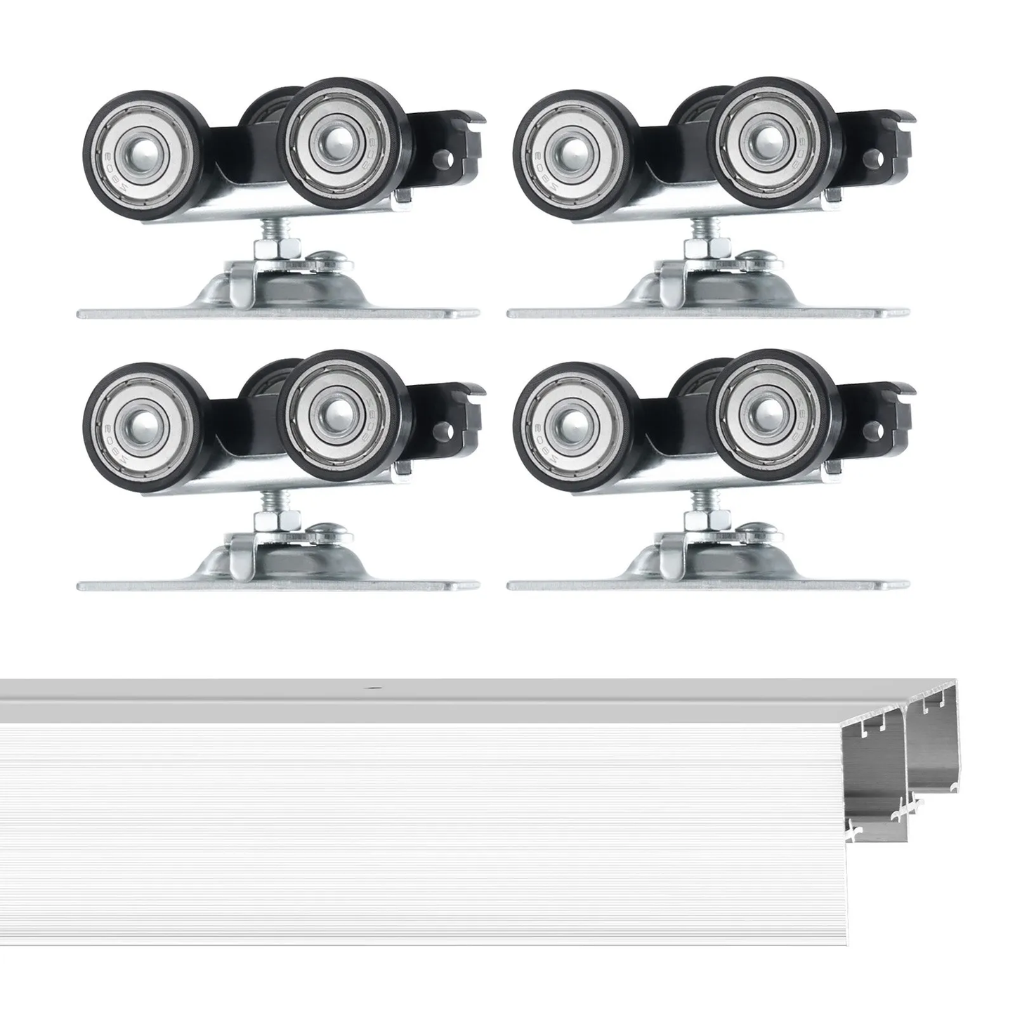 VEVOR Bypass Door Hardware, 5ft Heavy Duty Bypass Sliding Door Hardware Kit, Aluminum Alloy Sliding,-$50