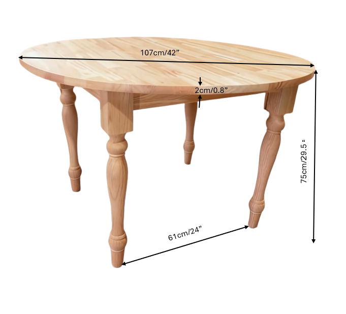 BNIB-Premium Solid Wood Round Dining Table - 42"（106.68） Tabletop, 29”（75cm ）Height | Timeless Craftsmanship