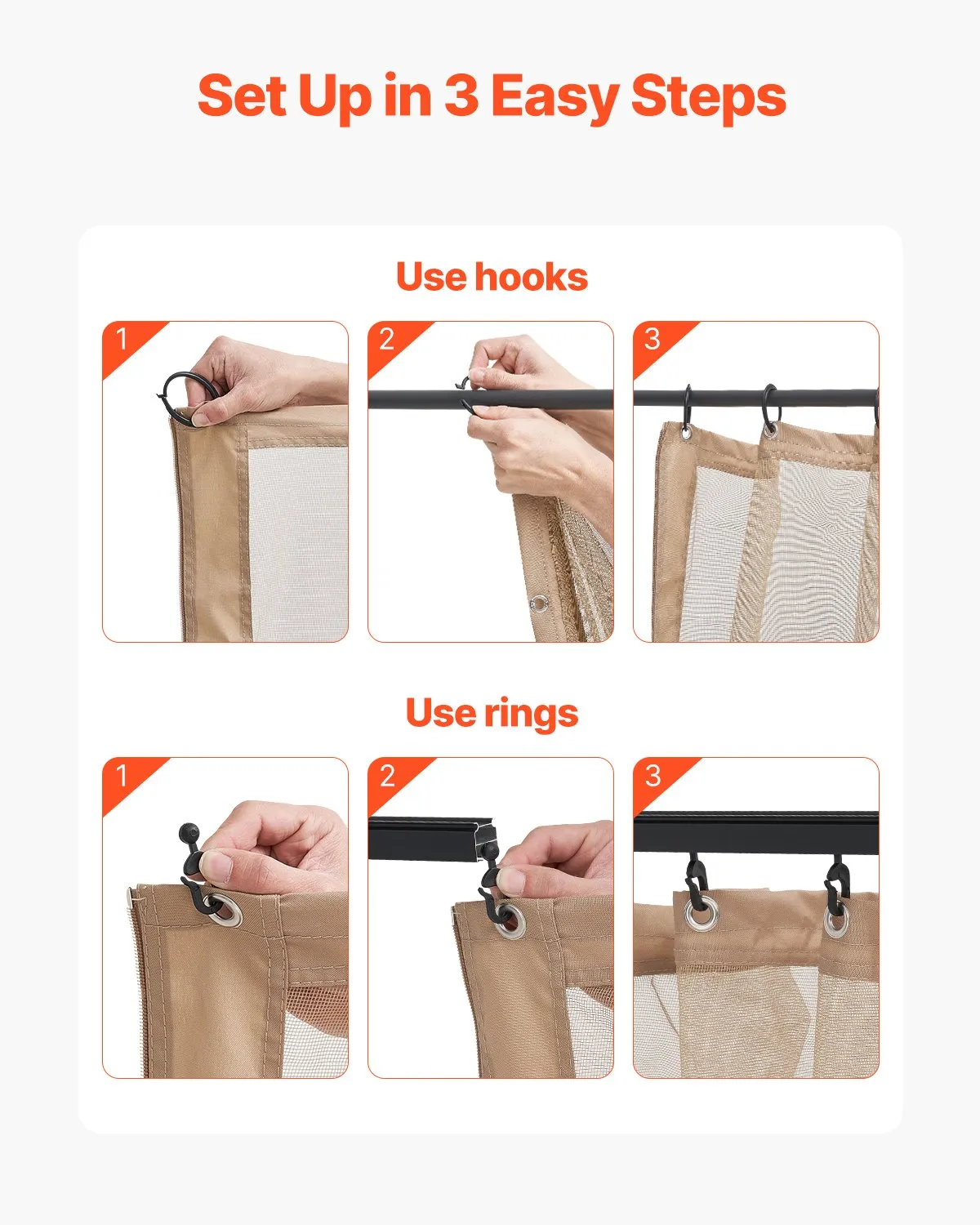 VEVOR Gazebo Netting Replacement, Fit Most 10 x 12 x 7 FT Gazebo Curtain, (Netting Only),-$45