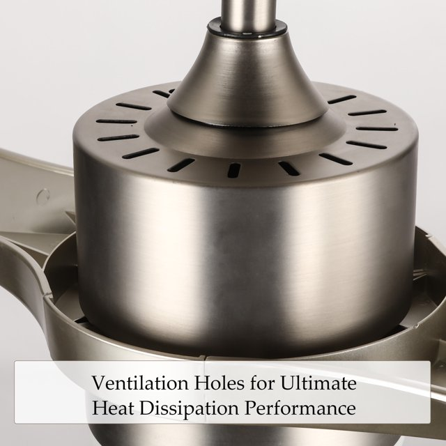 Brand New  52-Inch Ceiling Fan with 2 Silver ABS Blades and White Glass 15W LED Light Kit, Nickel,-$95