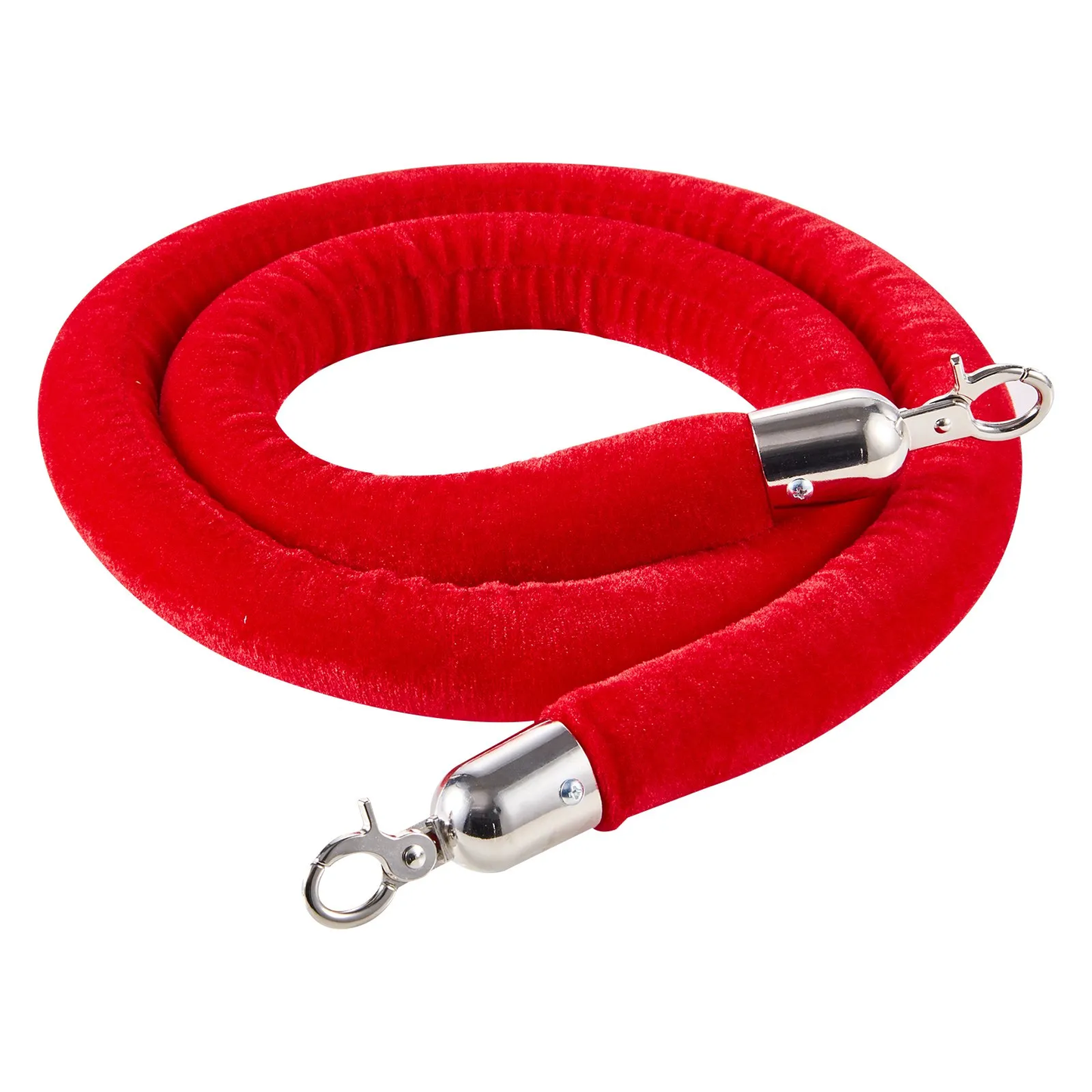 VEVOR 4 Pcs Red Velvet Stanchion Ropes, 5 ft Crowd Control Stanchion Red Velvet Ropes ,-$15