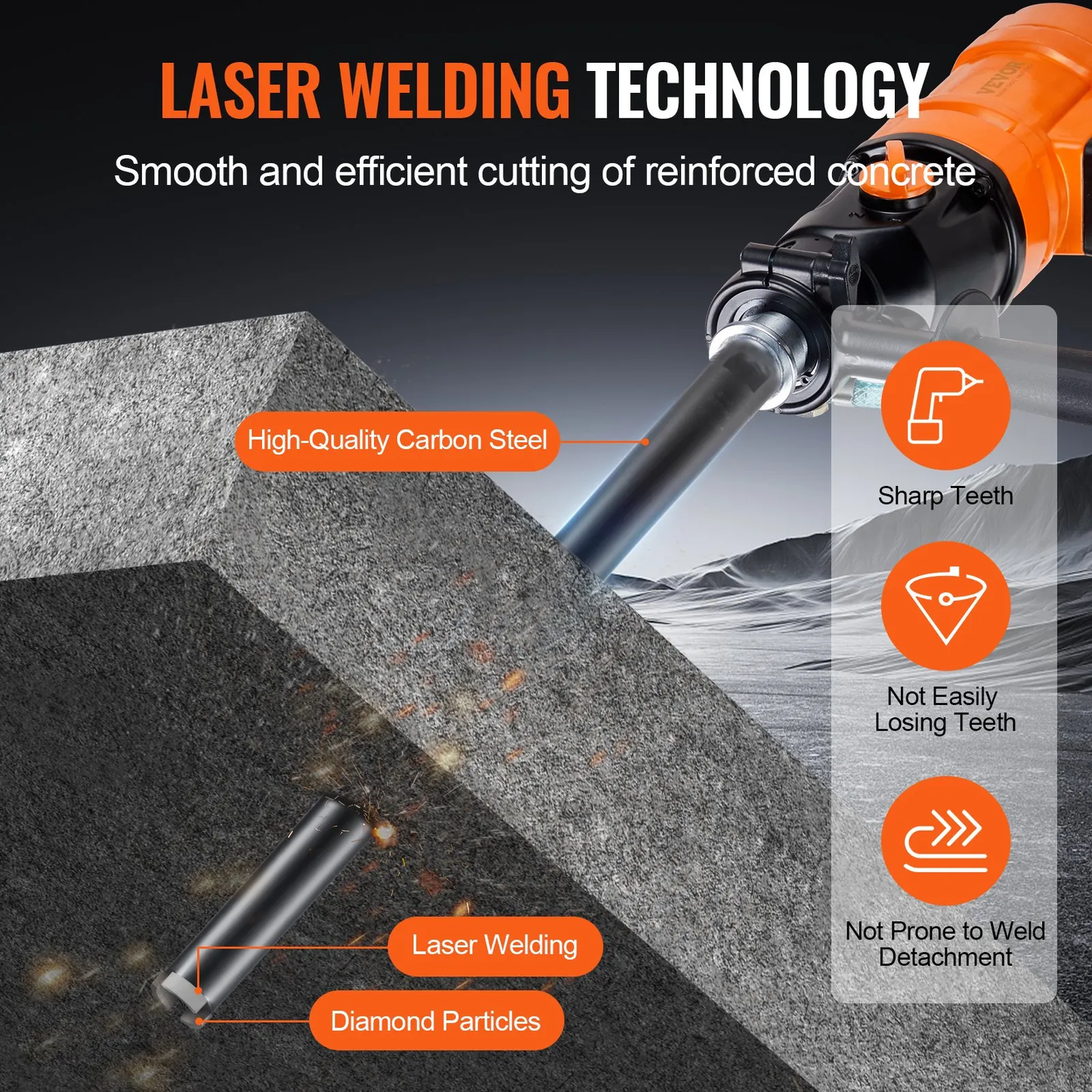 VEVOR Core Drill Bit, 1-1/4" Wet Diamond Core Drill Bits, 14" Drilling Depth Concrete Core Drill Bit,-$20