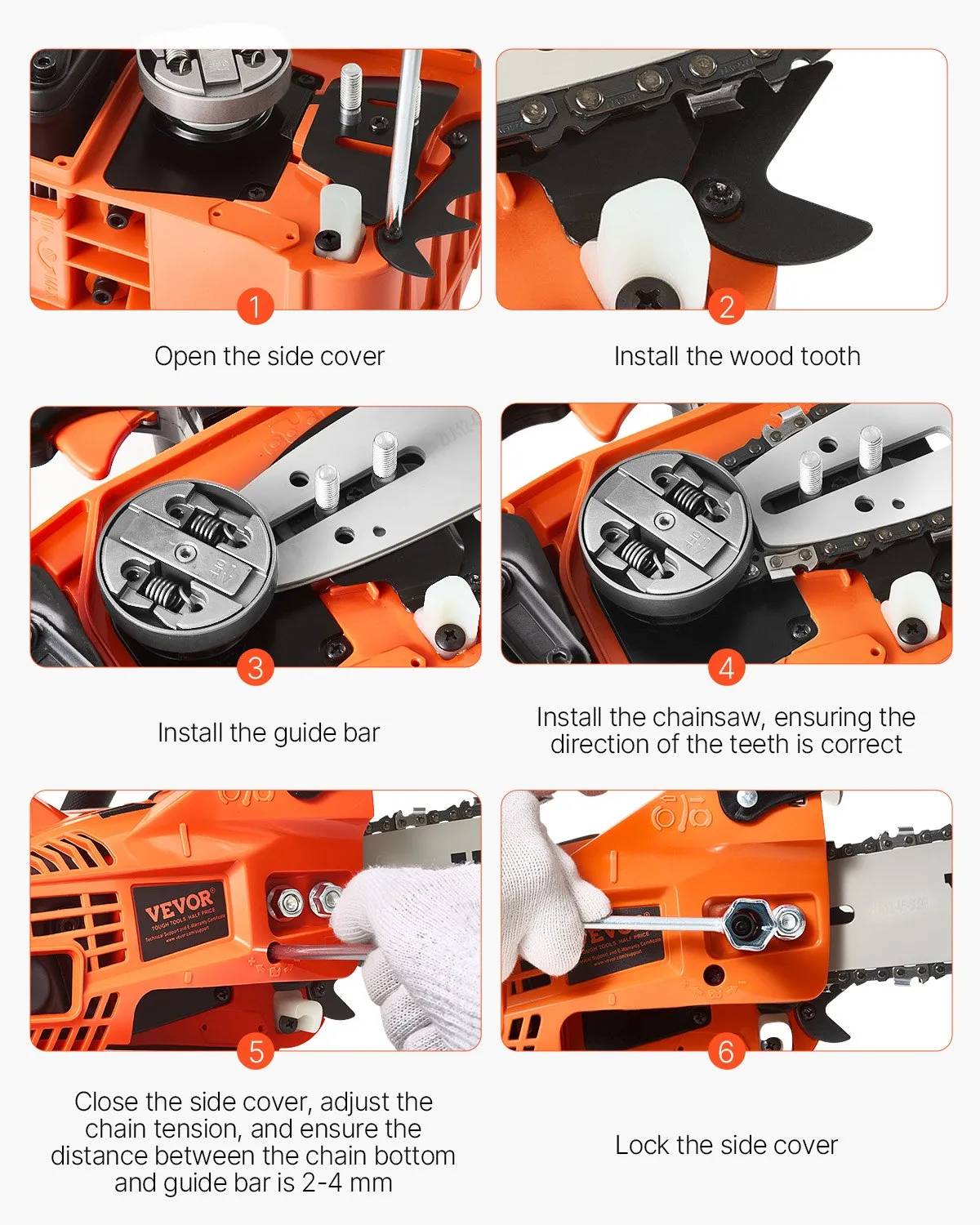 VEVOR Gas Chainsaw, 25.4CC 12" 1.2HP, Gasoline Powered Chain Saw, Handheld Cordless,-$80