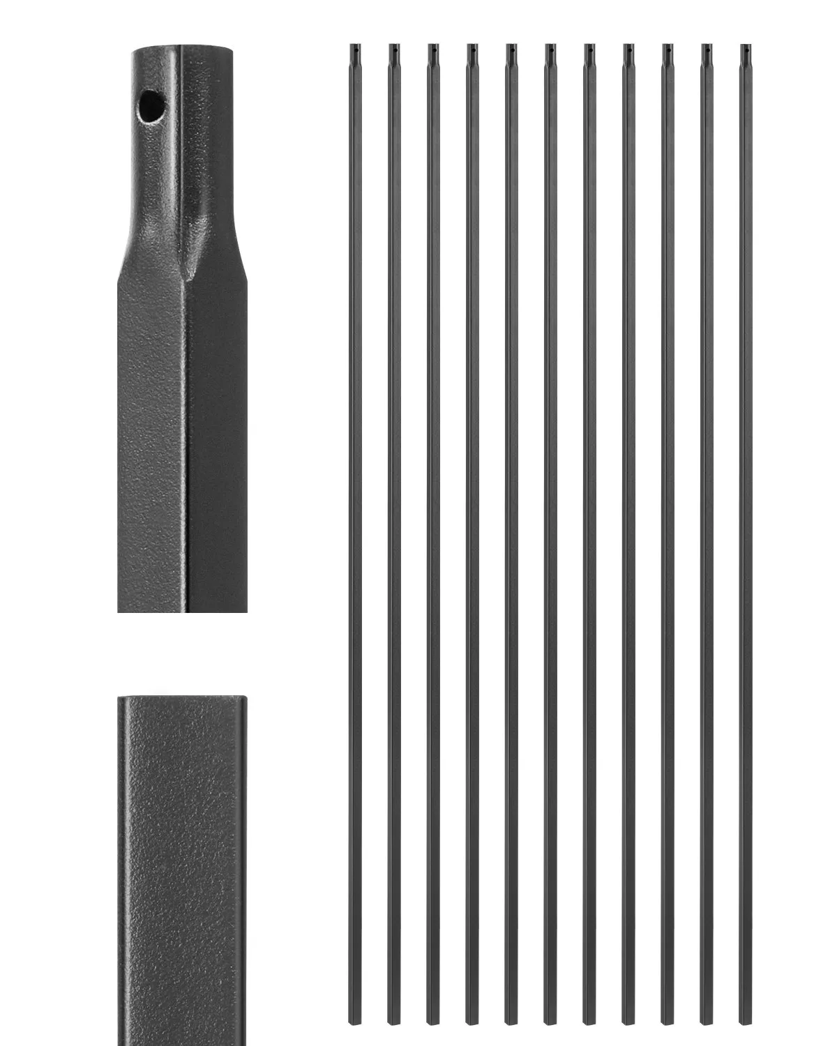 VEVOR Staircase Balusters 11 Pack, 44 Inch Durable Carbon Steel Stair Balusters, 0.5 Inch Square Metal,-$35