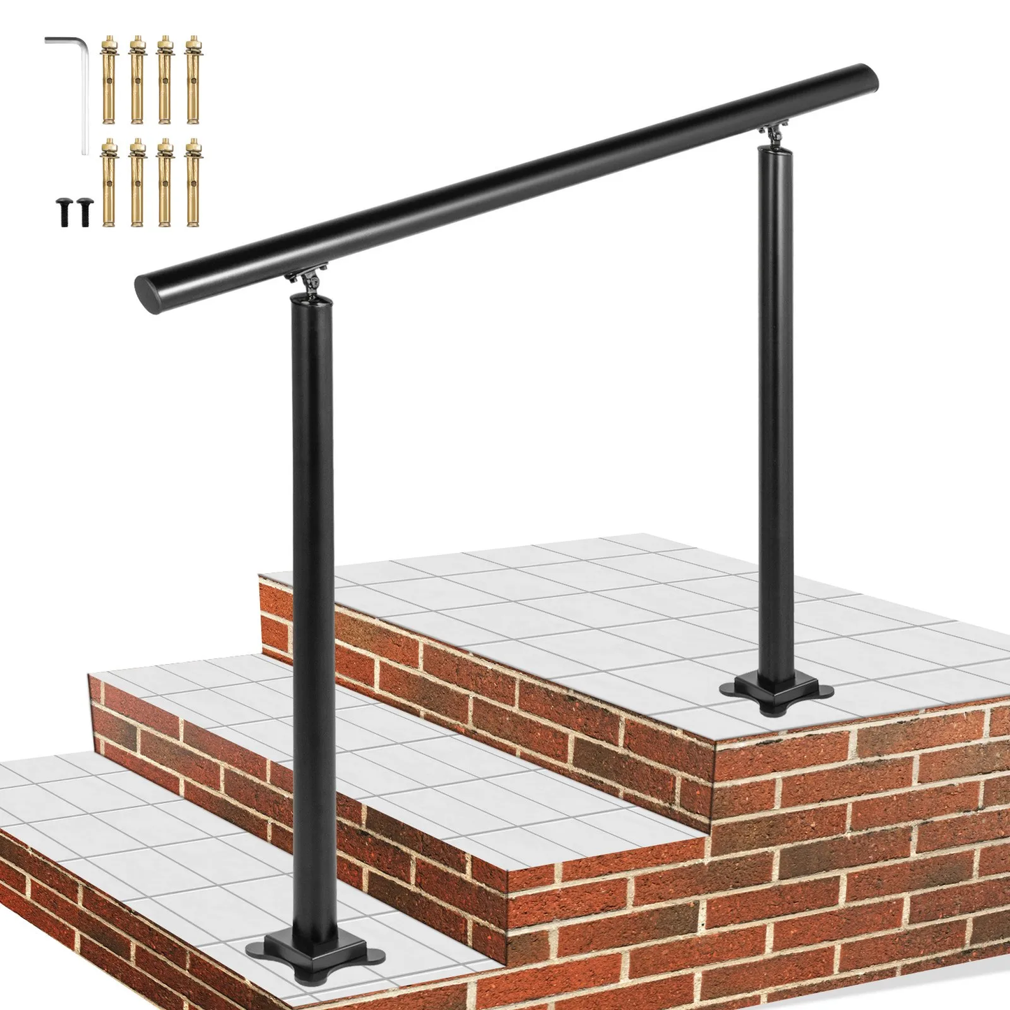 VEVOR Handrail Outdoor Stairs, 3ft, 34 Inch Outdoor Handrail, Outdoor Stair Railing Adj from 0 to 60 Degrees,-$45