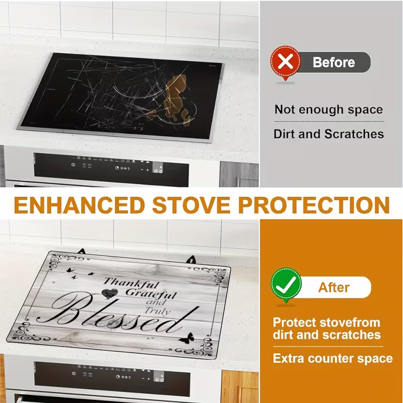 BNIB-Extra Large Stove Top Cover Protector 28.5x20.5 Inch for Electric Glass Stove, Anti-Slip ,-$5