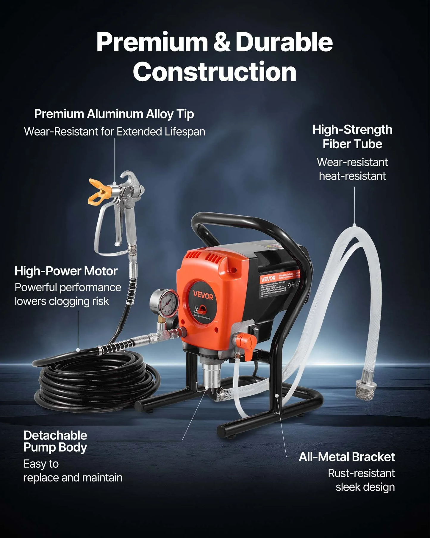 VEVOR Stand Airless Paint Sprayer, 900W, 3300PSI High Pressure Airless Sprayer, Cleaning Brush,-$200
