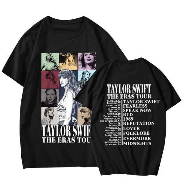 Brand new Taylor Eras Tour Inspired T-Shirt–Women's Graphic Music Tee (Black, M),-$5