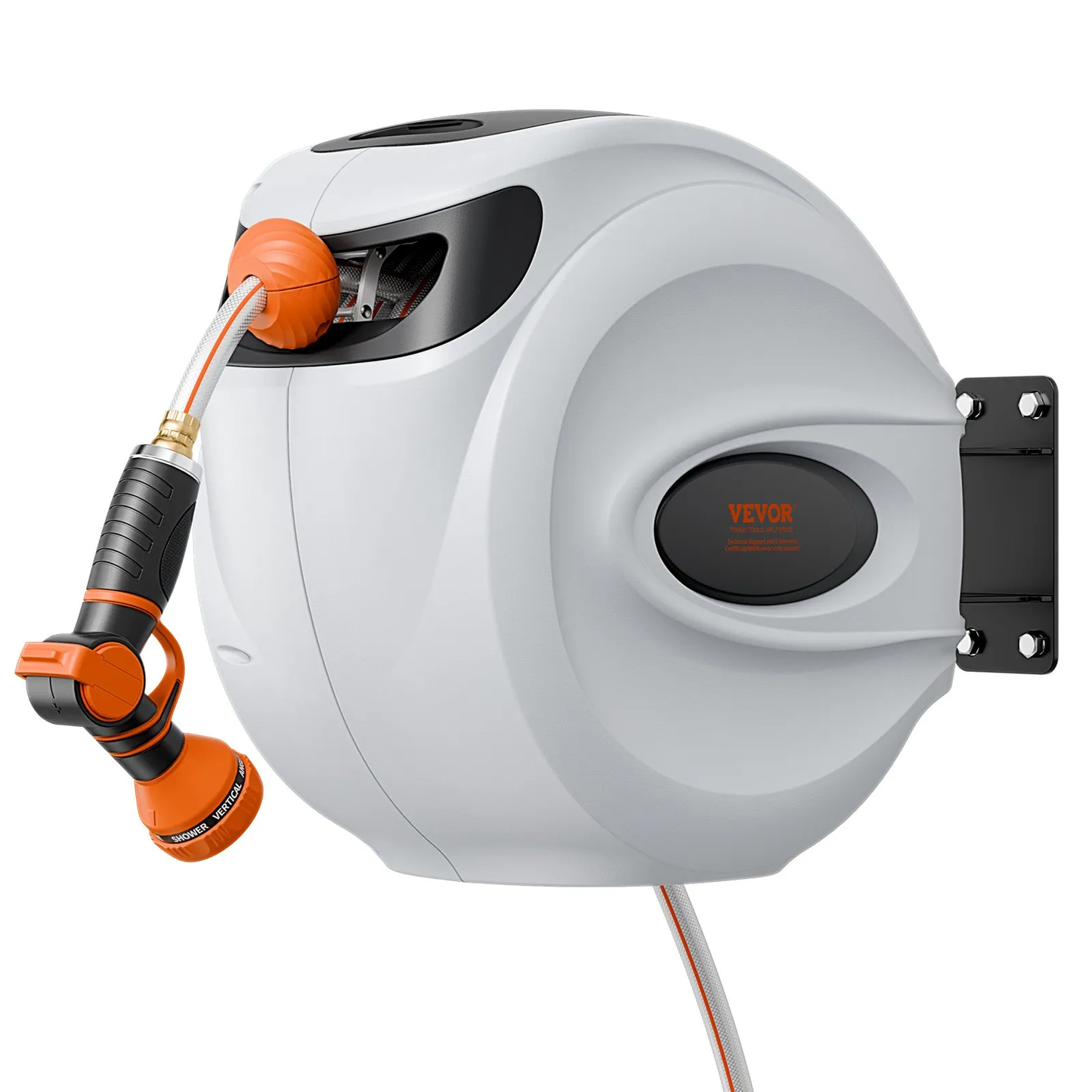 VEVOR Retractable Hose Reel, 100 ft x 1/2 inch, 180° Swivel Bracket Wall-Mounted,-$85