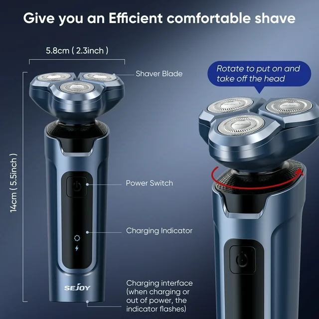 BNIB-Sejoy Men's Electric Shaver Razor, 5 in 1 Grooming Kit,Cordless Rechargeable Waterproof ,-$25