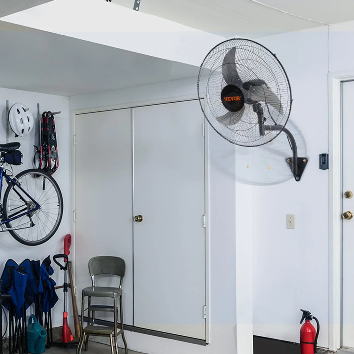 VEVOR Wall Mount Fan, 20 Inch, 3-speed High Velocity Max. 4650 CFM Oscillating Industrial Wall Fan,-$80