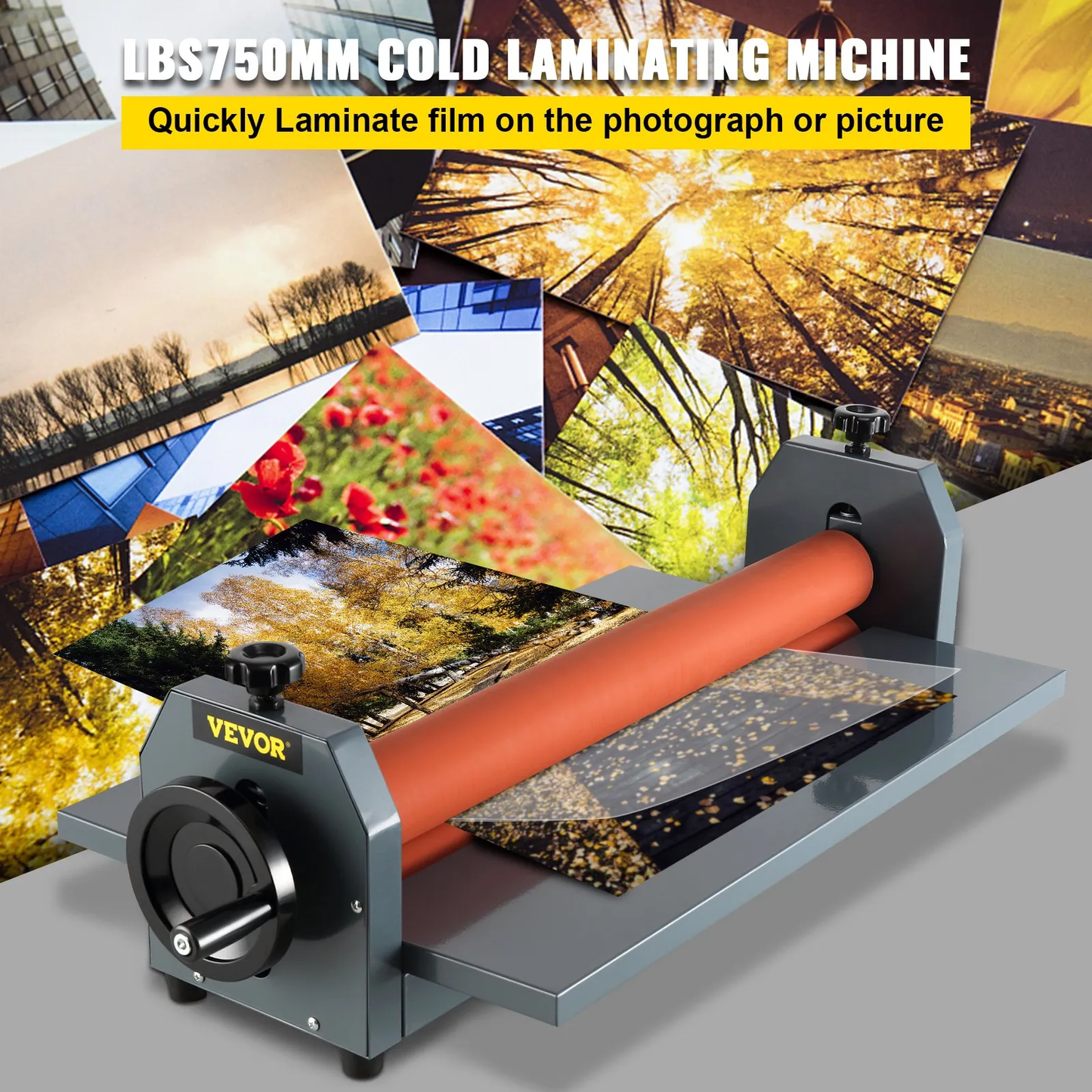 VEVOR 29.5 Inch Cold Laminator Machine 10mm Manual Vinyl Photo Film Cold laminator,-$80
