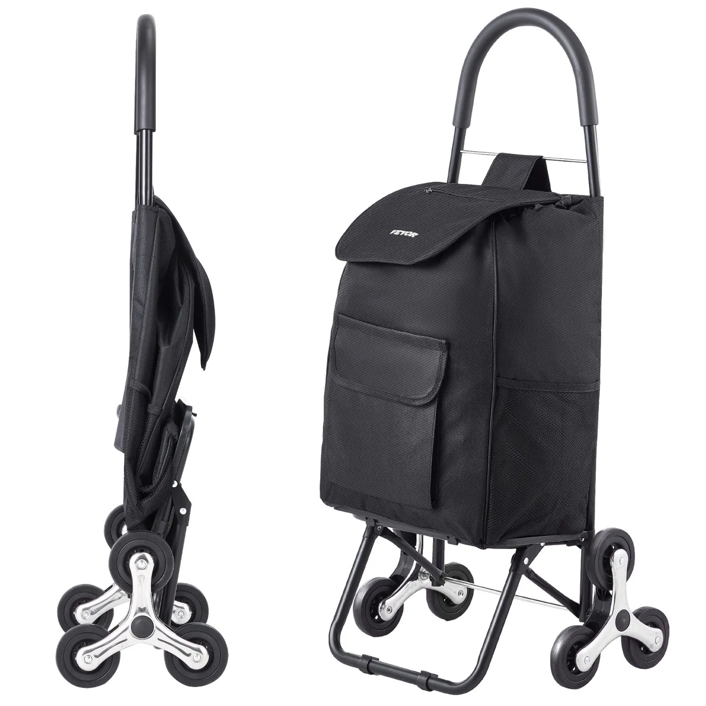 VEVOR Stair Climber Trolley Dolly, 36L Folding Shopping Cart,-$35