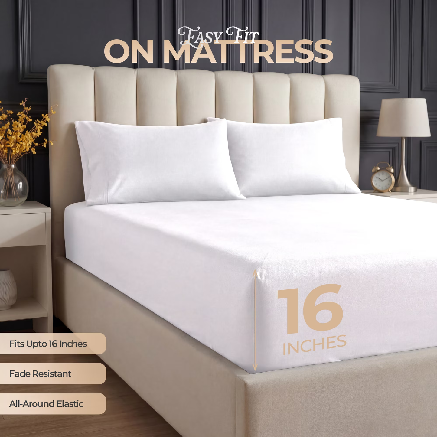 BNIB-4 Piece Queen Bed Sheet Set in White – Ultra-Soft Deep Pocket Microfiber Sheets, Wrinkle-Free,-$15