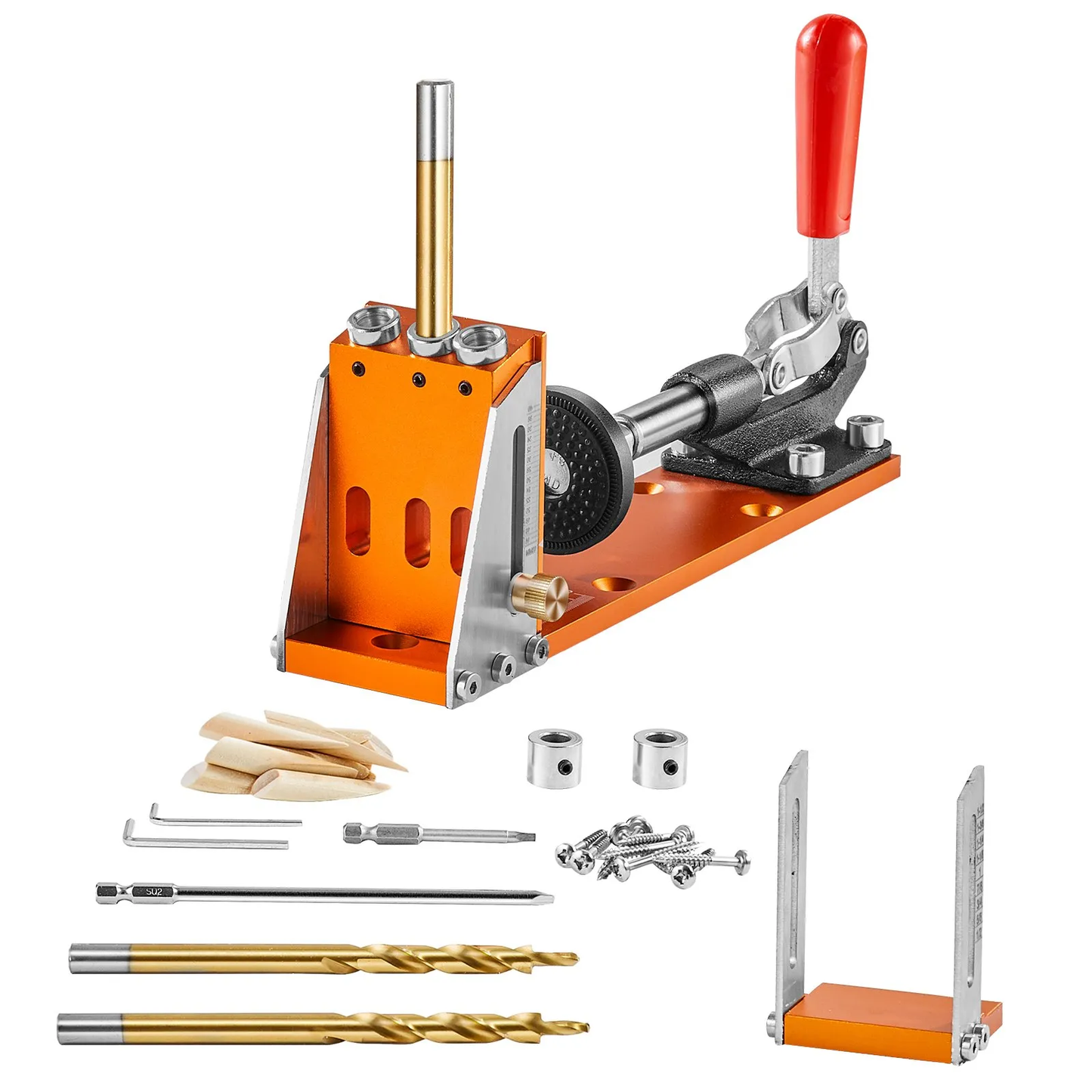 VEVOR Pocket Hole Jig Kit, 30 Pcs Adjustable and Easy to Use Pocket Hole Jig System with Step Drills,-$35