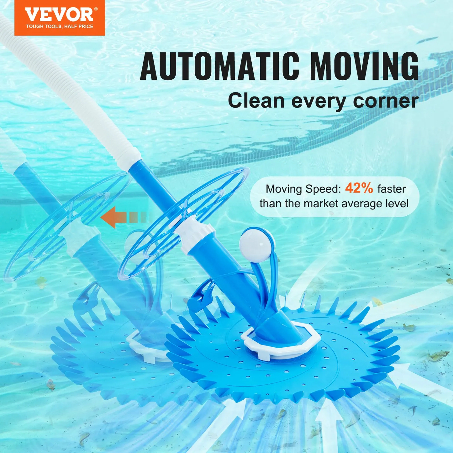 VEVOR Automatic Suction Pool Cleaner, Low Noise Pool Vacuum Cleaner with Extra Diaphragm,-$75