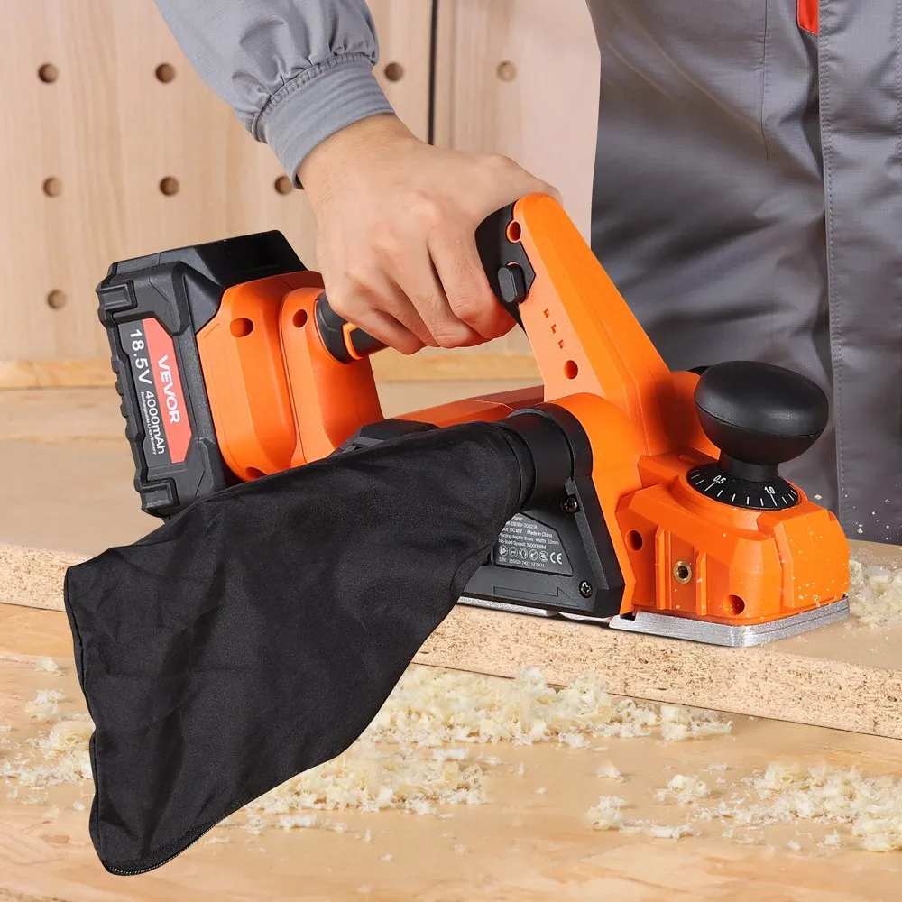 VEVOR Cordless Handheld Planer, 3-1/4-Inch Cut Width, 15000 RPM Electric Hand (Bare Tool Only),-$45