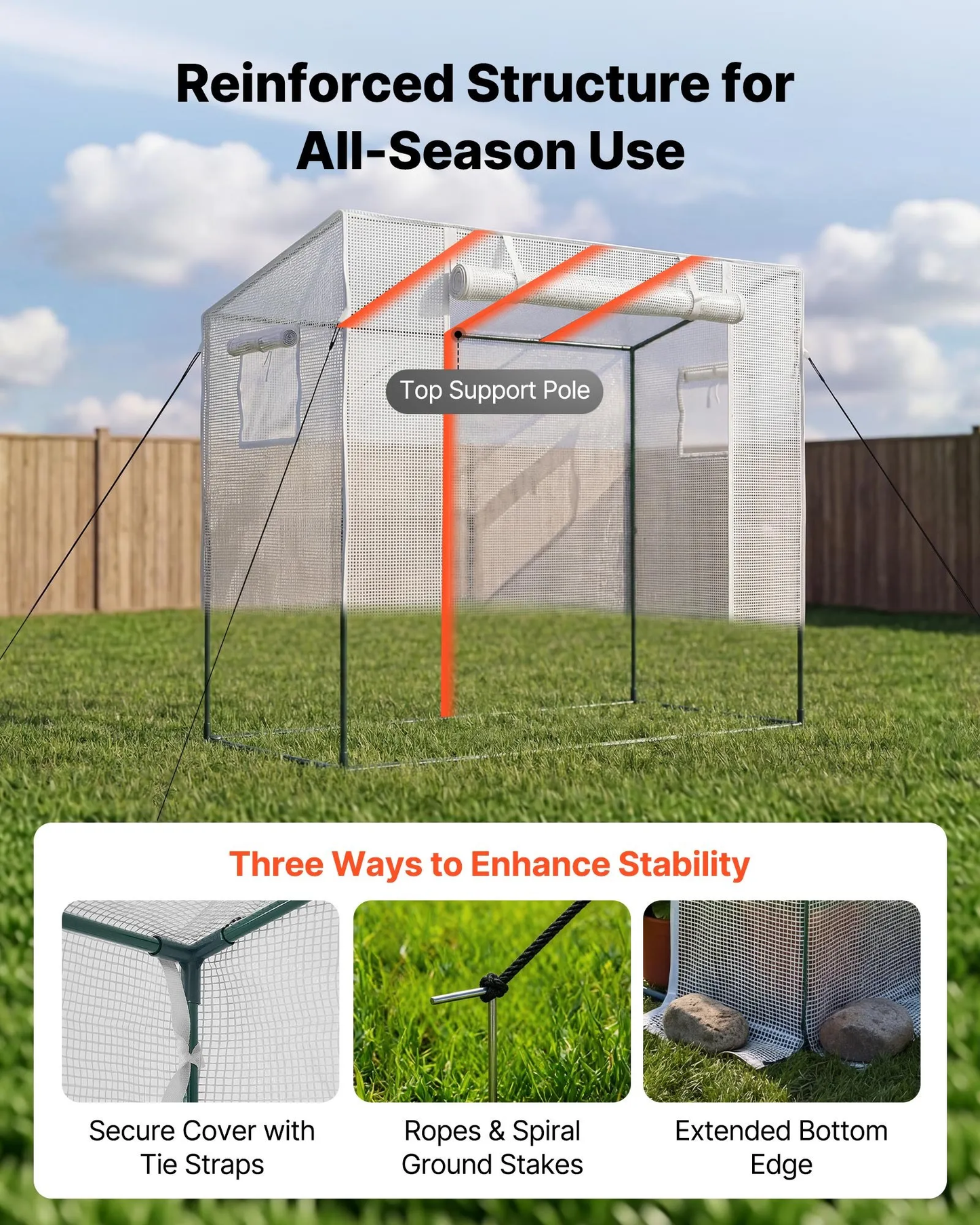 VEVOR Walk-in Greenhouse, 76.8" x 30.3" x 66.1" Greenhouse for Outdoors with Windows, PE Cover,-$35