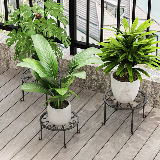 Brand New-Iron flower stand, European floor flower tray, simple rust-proof flower stand, -$15 for 3