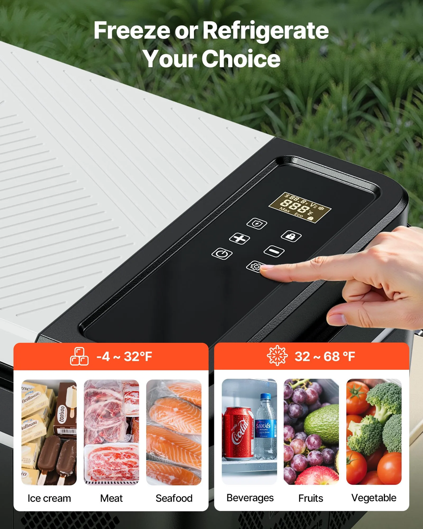 VEVOR Car Refrigerator, DC 12/24V AC100-240V Compressor Electric Cooler, -4°F to 68°F,-$130