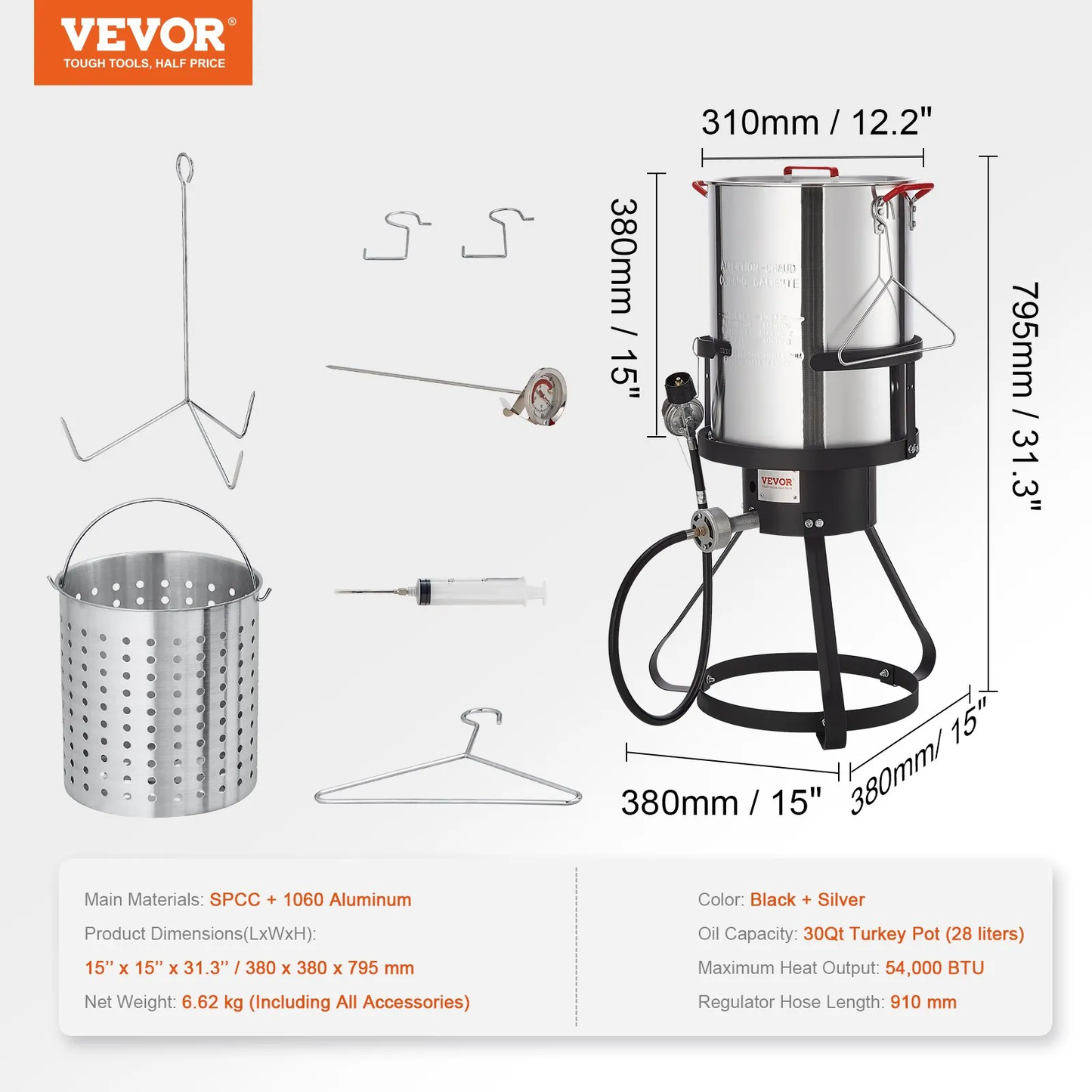 VEVOR Turkey Deep Fryer, 30-qt Turkey Fryer Boiler Steamer Cooker Set Outdoor,-$75