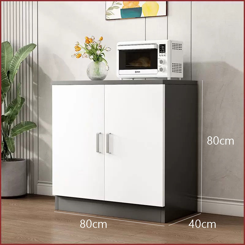 Brand New Assembled 2-door Sideboard Cabinet w/1 Adjustable Shelf, Storage Cupboard (Gray & White),-$80